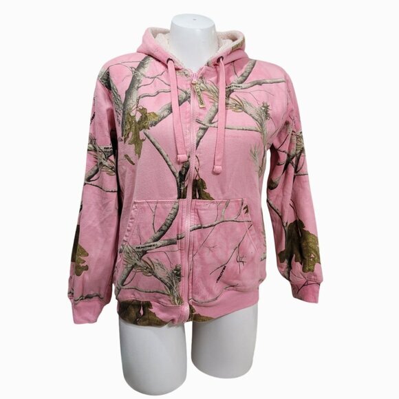 RealTree Hooded Coat Jacket Pink Camo M - Picture 1 of 9